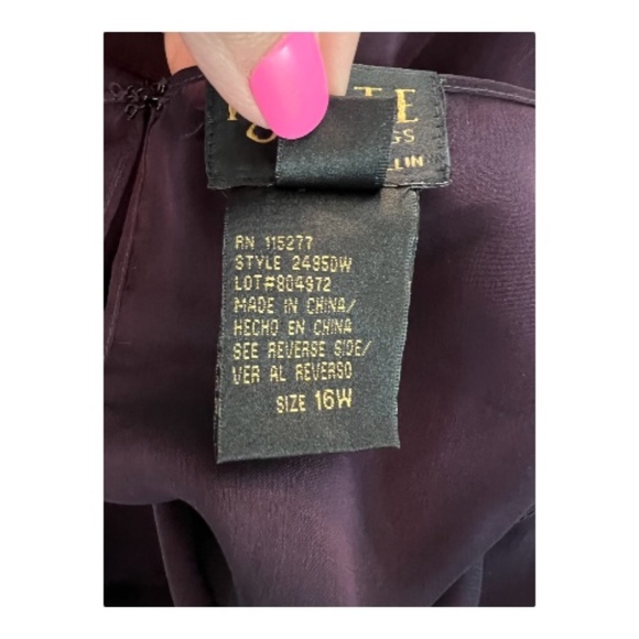 💜✨ EUC IGNITE EVENINGS Purple Beaded Tiered Chiffon Gown | Sz 16W - Picture 9 of 10